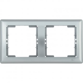 Рамка 2-местная горизонтальная IEK РГ-2-БС BOLERO серебряный - EMB20-K23