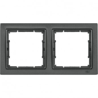 Рамка 2-местная квадратная IEK РУ-2-БА BOLERO Q1 антрацит - EMB22-K95-Q1