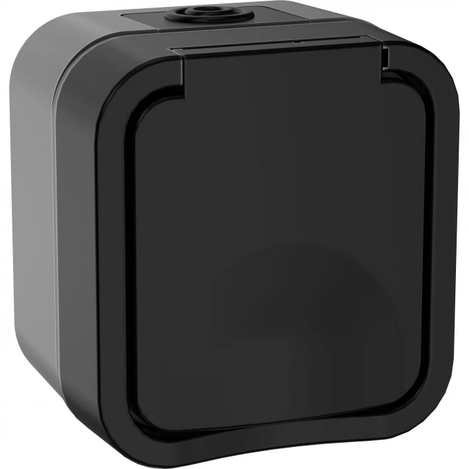 Розетка 1-местная с заземляющим контактом и крышкой IEK TORS 16А IP55 графит TS-R16-16-55-K53 Розетка 1-местная с заземляющим контактом и крышкой IEK TORS 16А IP55 графит TS-R16-16-55-K53