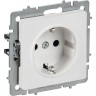Розетка IEK BRITE РС14-1-0-БрАБ 16А с заземл. защ. шторки механизм арктич. бел. BR-R14-16-K91