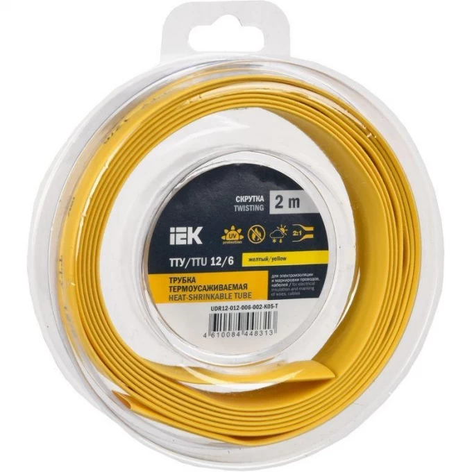 Трубка термоусадочная IEK ТТУ нг-LS 12/6 желт./зел. (уп.2м) UDR12-012-006-002-K52-T Трубка термоусадочная IEK ТТУ нг-LS 12/6 желт./зел. (уп.2м) UDR12-012-006-002-K52-T