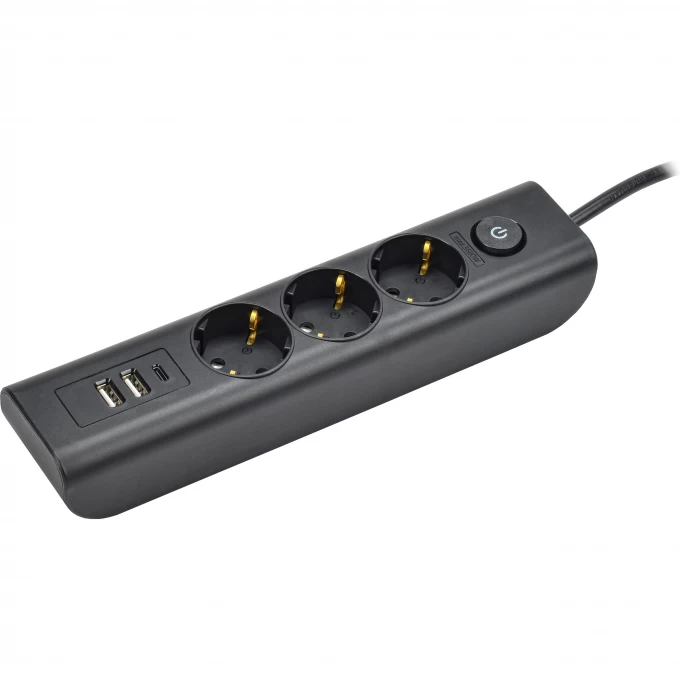 Удлинитель IEK MODERN У03В 3 розетки с заземляющим контактом + USBх3 2м 3х1мм2 16А/250В черный WYP12-16-03-02-ZKU-K02 Удлинитель IEK MODERN У03В 3 розетки с заземляющим контактом + USBх3 2м 3х1мм2 16А/250В черный WYP12-16-03-02-ZKU-K02
