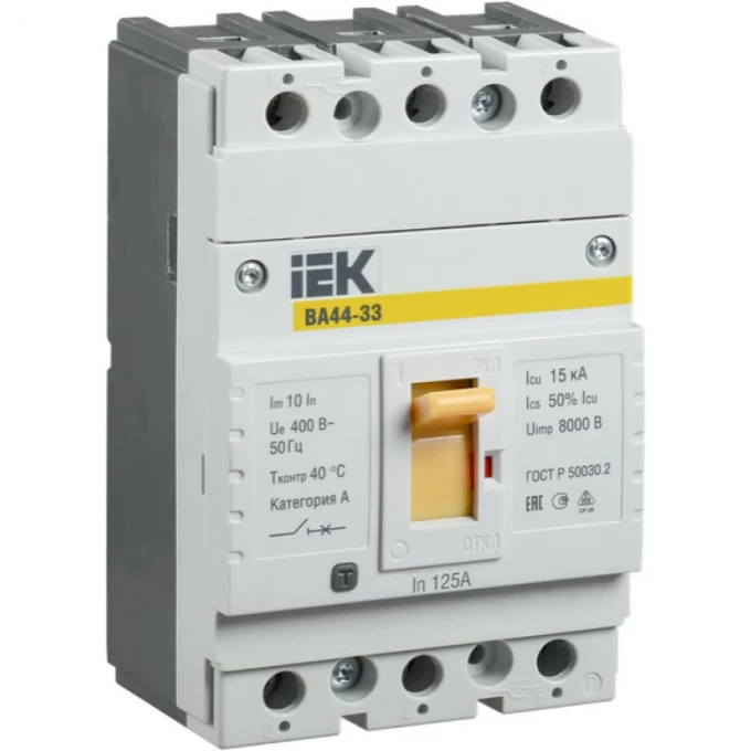 Выключатель автоматический IEK ВА44-33 3Р 125А 15кА - SVA4410-3-0125 Выключатель автоматический IEK ВА44-33 3Р 125А 15кА - SVA4410-3-0125